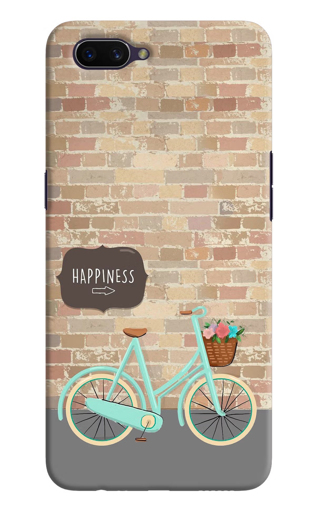 Happiness Artwork Oppo A3S Hard Case Back Cover by Casekaro