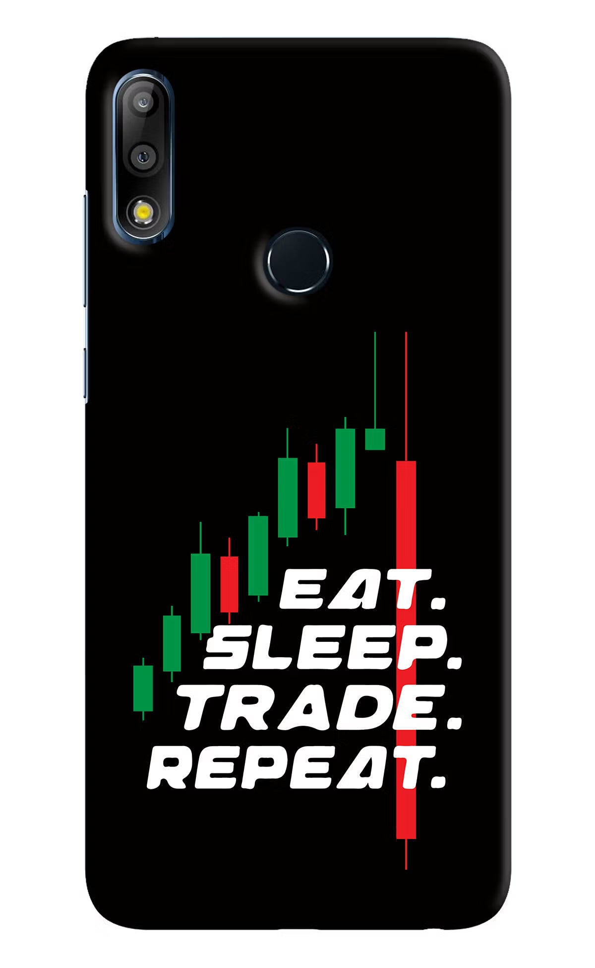 Eat Sleep Trade Repeat Asus Zenfone Max Pro M2 Hard Case Back Cover by Casekaro