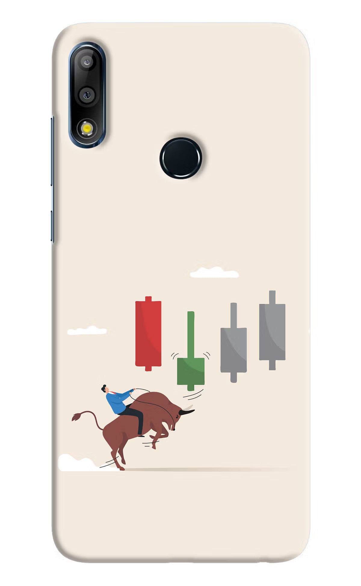 Bull Trading Momentum Asus Zenfone Max Pro M2 Hard Case Back Cover by Casekaro