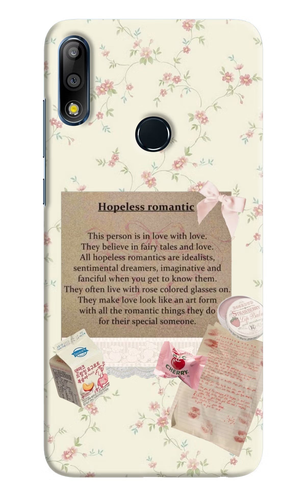 Hopeless Romantic Asus Zenfone Max Pro M2 Hard Case Back Cover by Casekaro