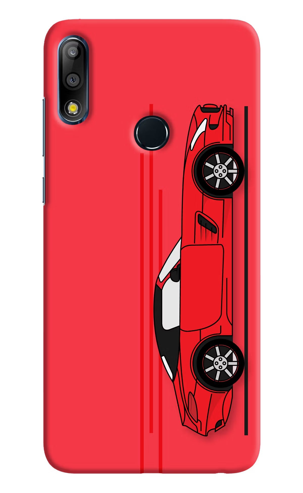 Red Velocity Asus Zenfone Max Pro M2 Hard Case Back Cover by Casekaro