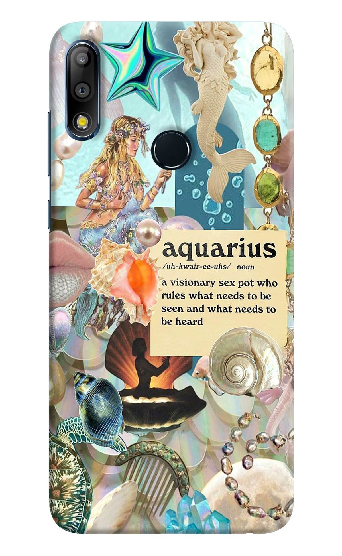 Aquarius Zodiac Asus Zenfone Max Pro M2 Hard Case Back Cover by Casekaro