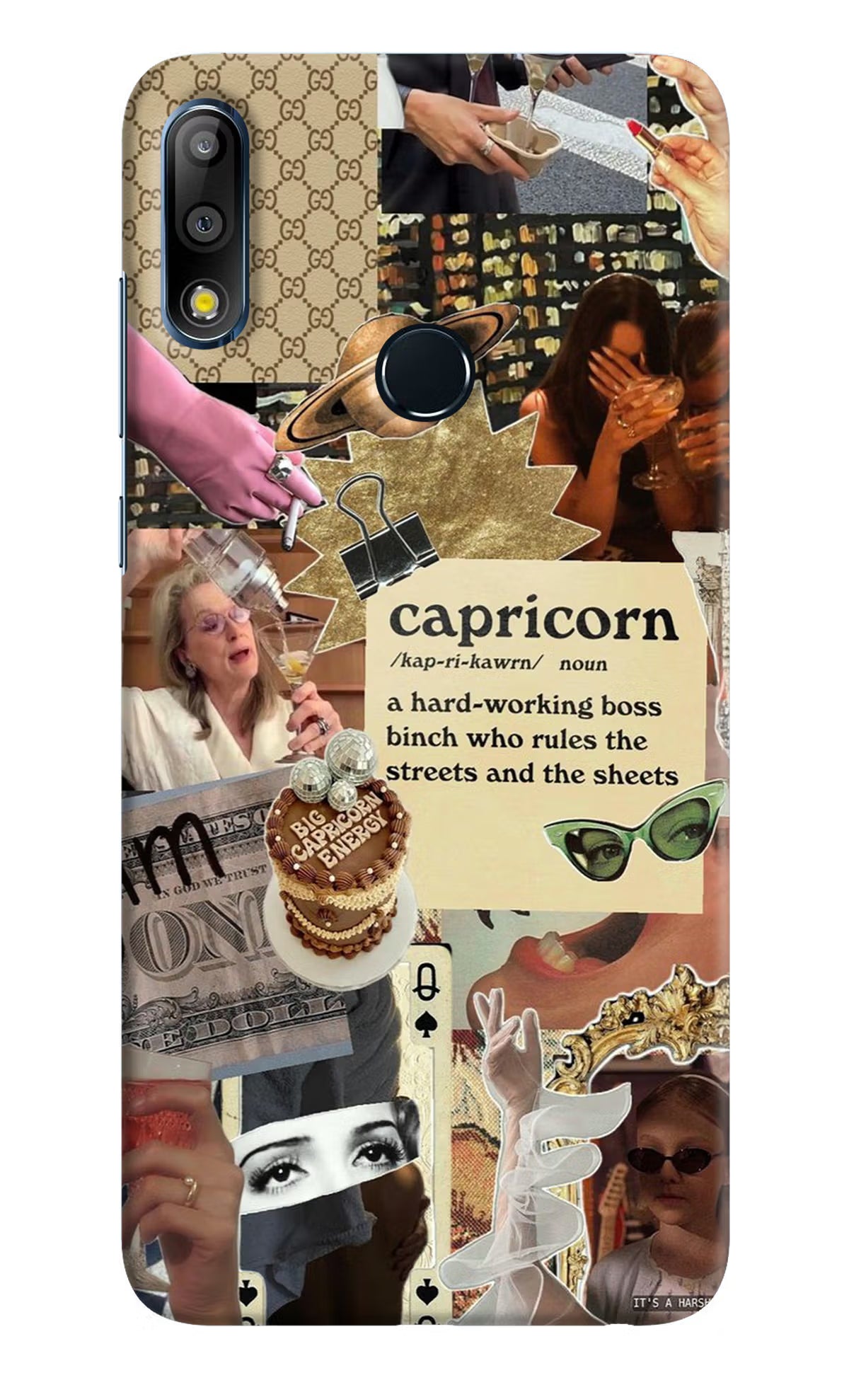 Capricorn Zodiac Asus Zenfone Max Pro M2 Hard Case Back Cover by Casekaro