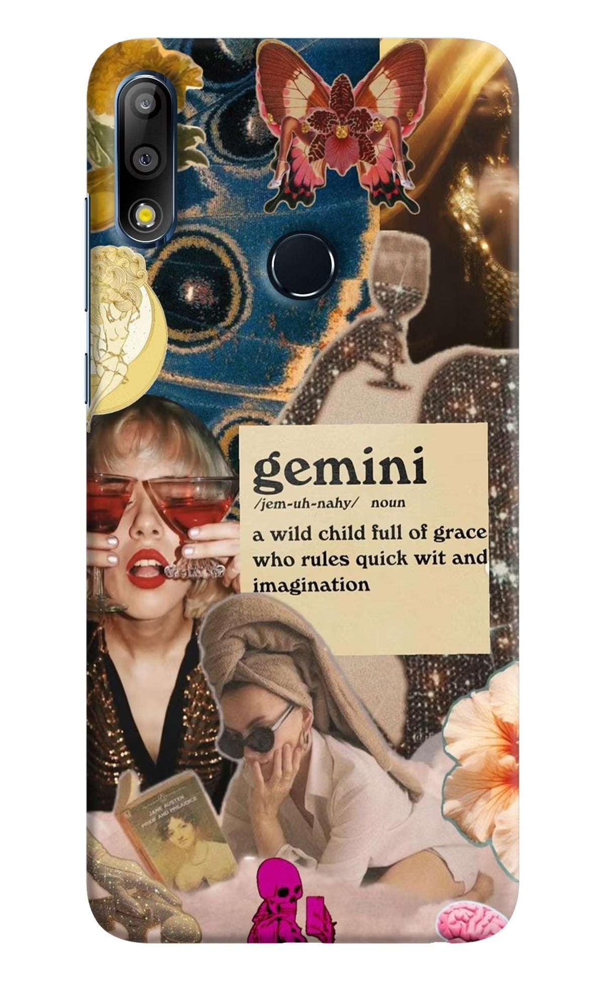 Gemini Zodiac Asus Zenfone Max Pro M2 Hard Case Back Cover by Casekaro