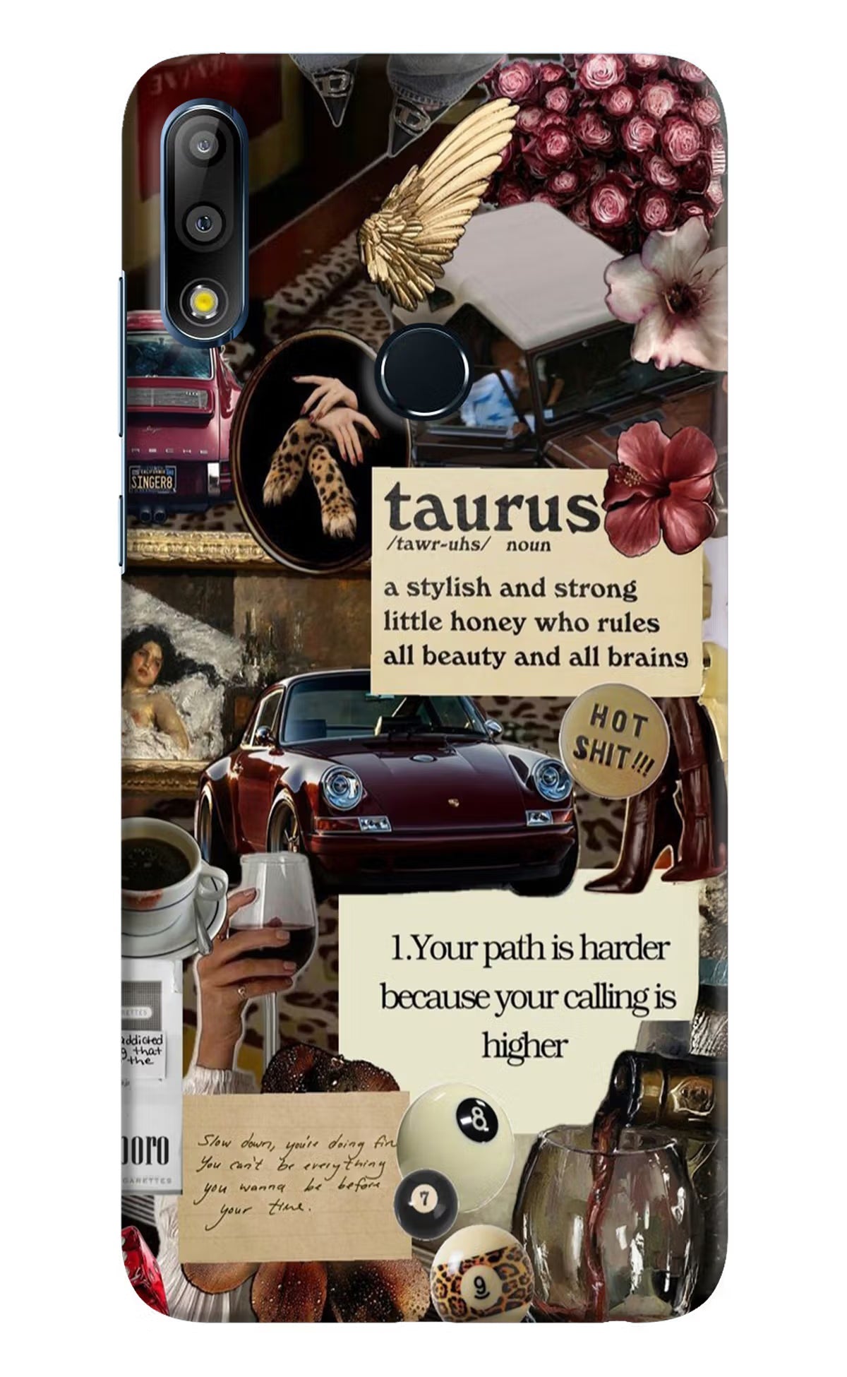 Taurus Zodiac Asus Zenfone Max Pro M2 Hard Case Back Cover by Casekaro