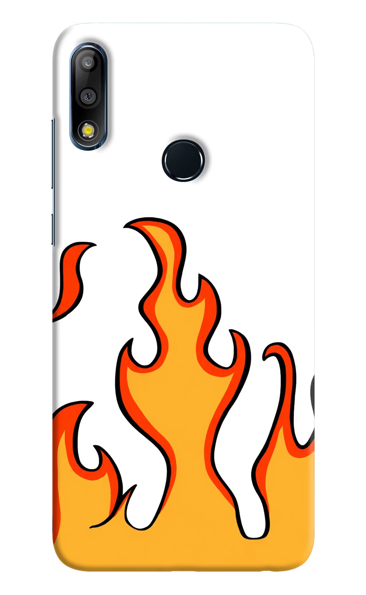 Fired Up – White Asus Zenfone Max Pro M2 Hard Case Back Cover by Casekaro