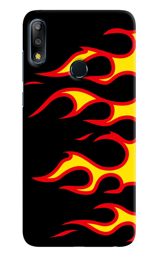 Side Sweep Flames Asus Zenfone Max Pro M2 Hard Case Back Cover by Casekaro