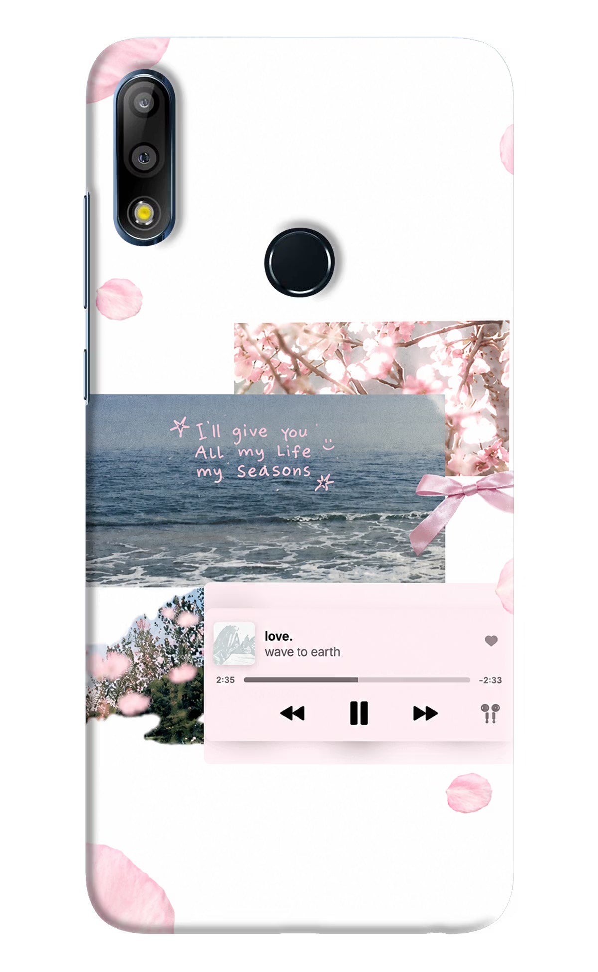 Wave to earth Asus Zenfone Max Pro M2 Hard Case Back Cover by Casekaro