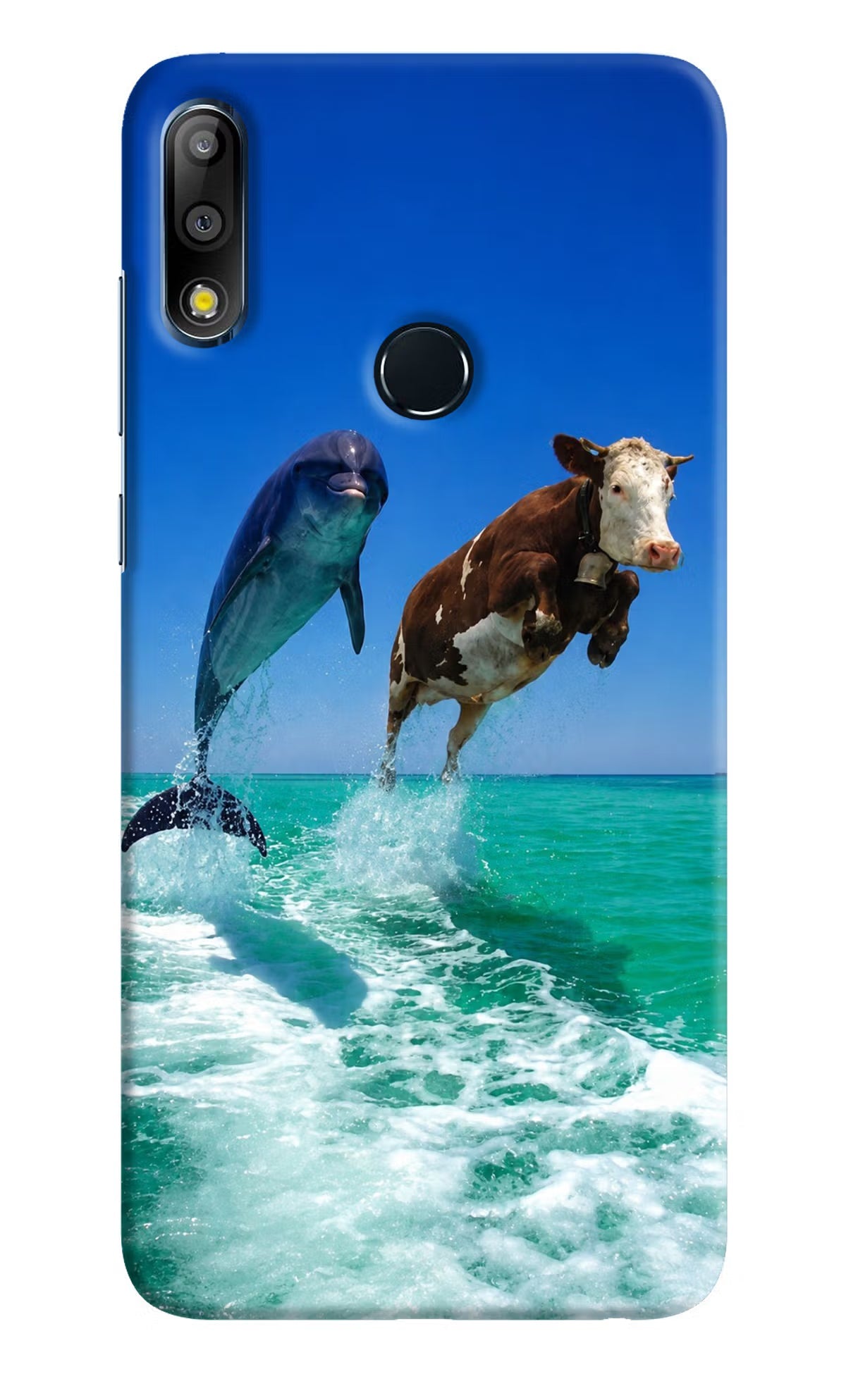 Dolphin vs Cow Asus Zenfone Max Pro M2 Hard Case Back Cover by Casekaro