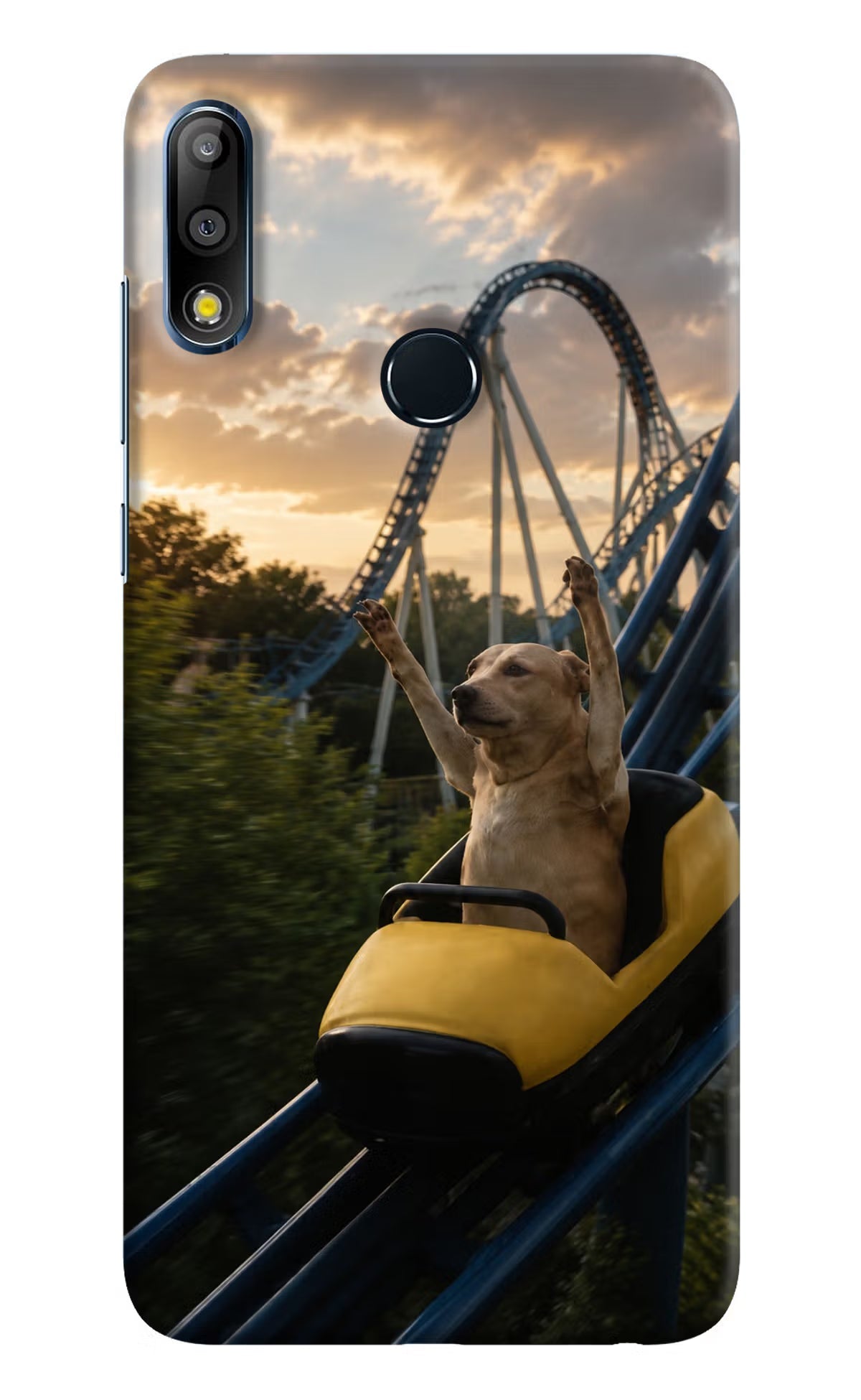 Rollercoaster Dog Asus Zenfone Max Pro M2 Hard Case Back Cover by Casekaro