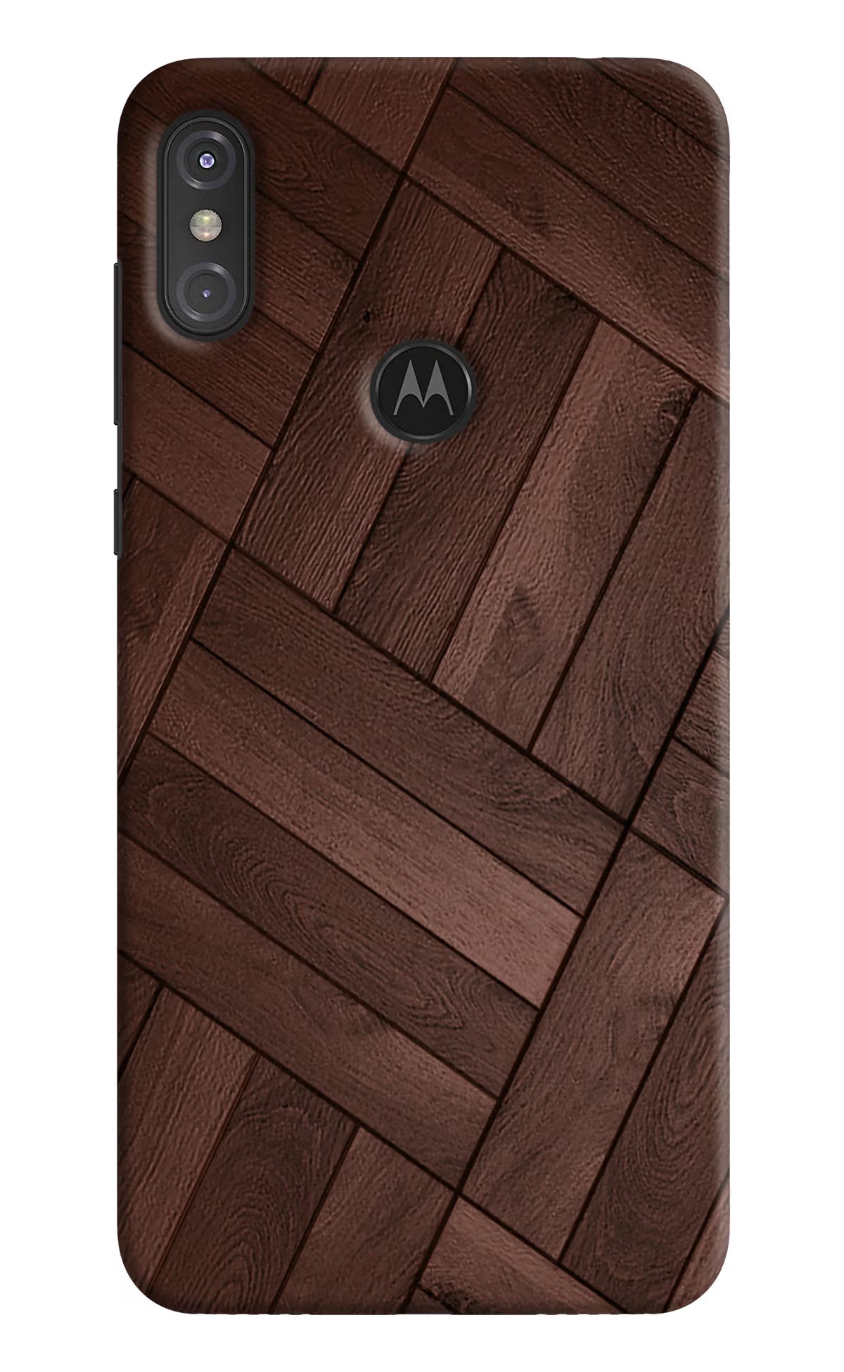 Wooden Texture Design Moto One Power Hard Case Back Cover by Casekaro