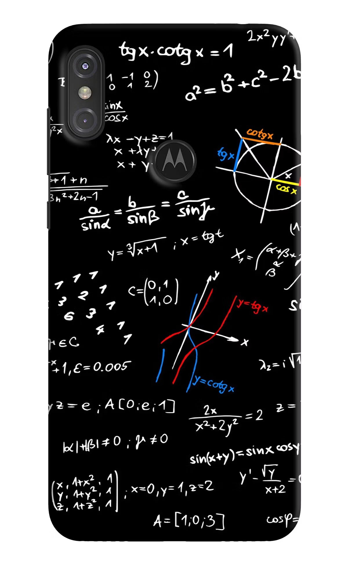 Mathematics Formula Moto One Power Hard Case Back Cover by Casekaro