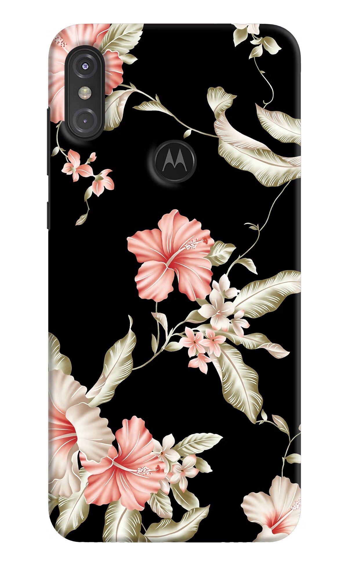 Flowers Moto One Power Hard Case Back Cover by Casekaro