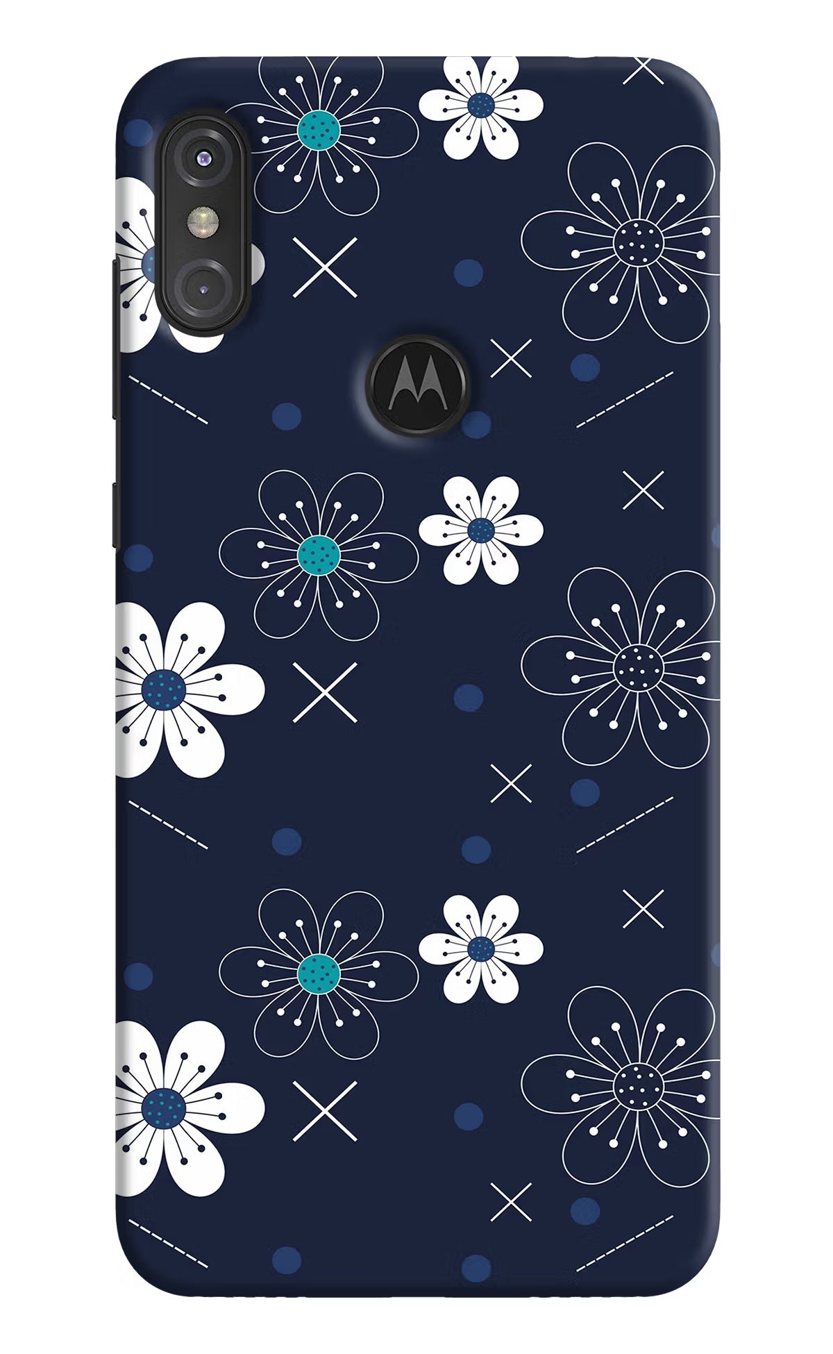 Flowers Moto One Power Hard Case Back Cover by Casekaro