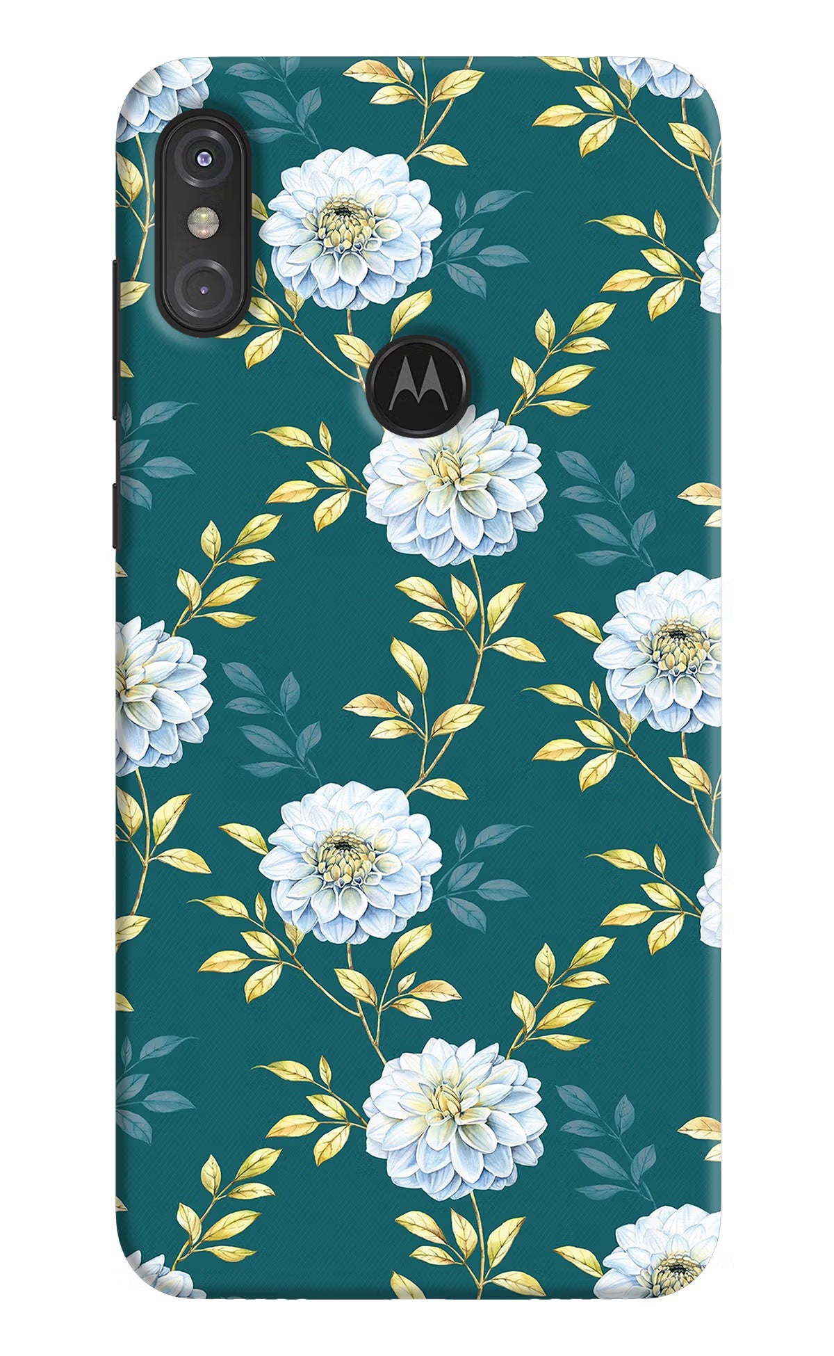 Flowers Moto One Power Hard Case Back Cover by Casekaro