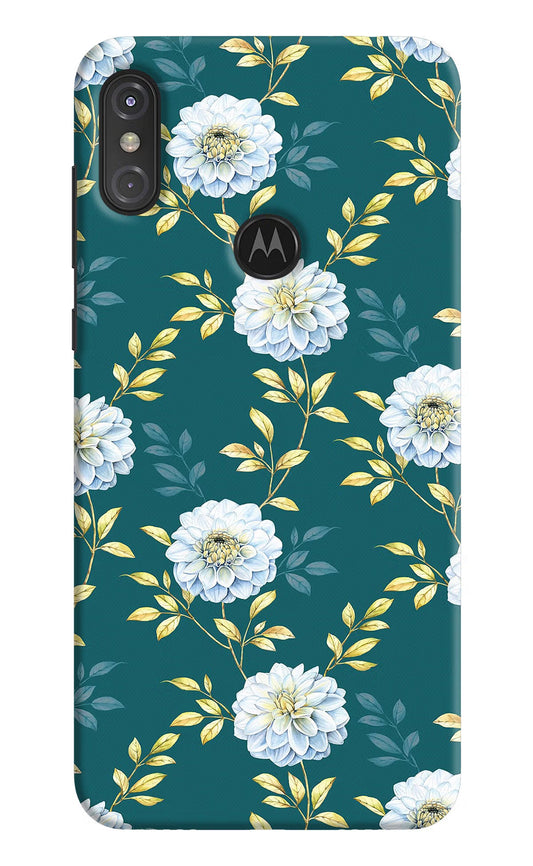 Flowers Moto One Power Hard Case Back Cover by Casekaro