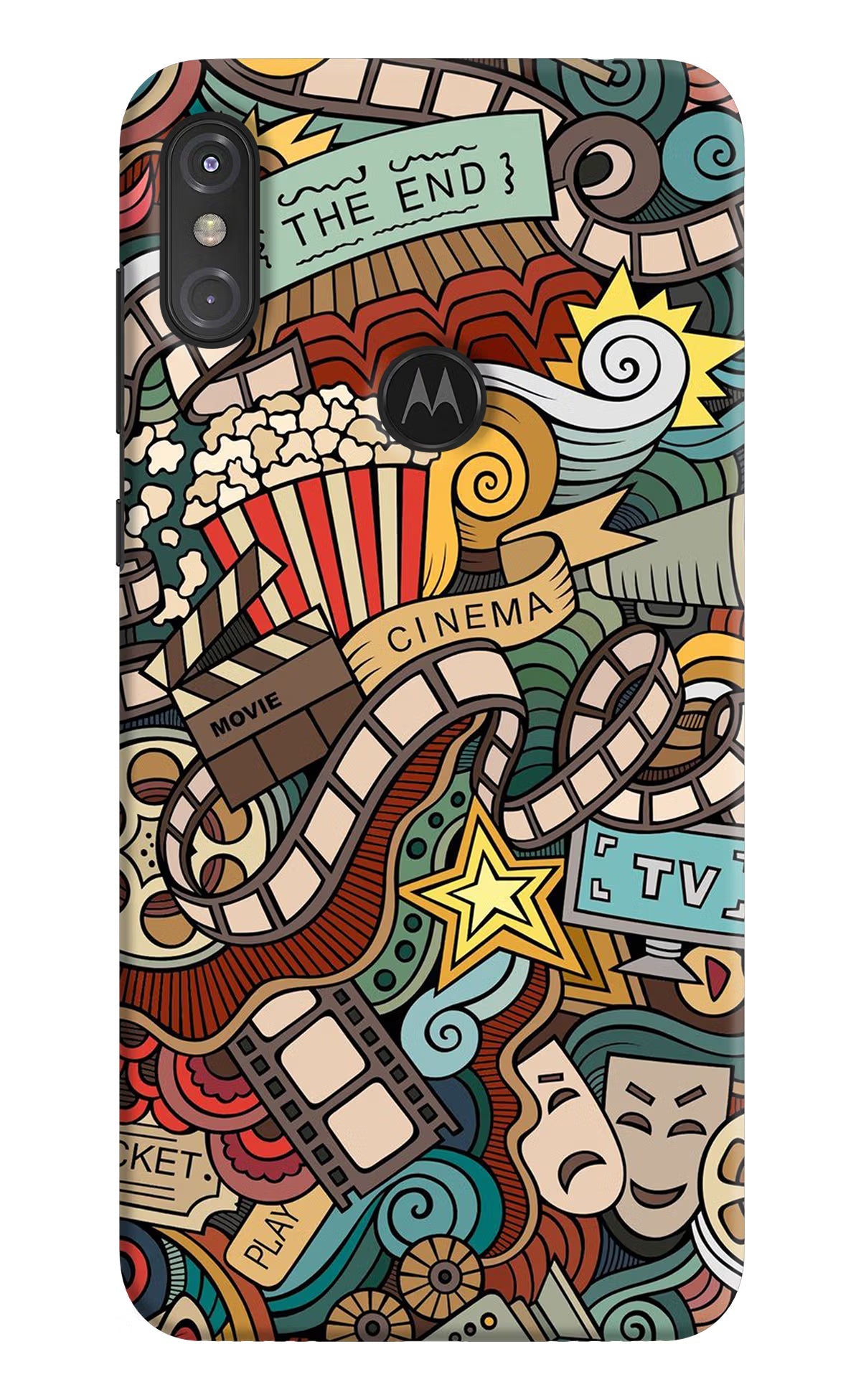Cinema Abstract Moto One Power Hard Case Back Cover by Casekaro