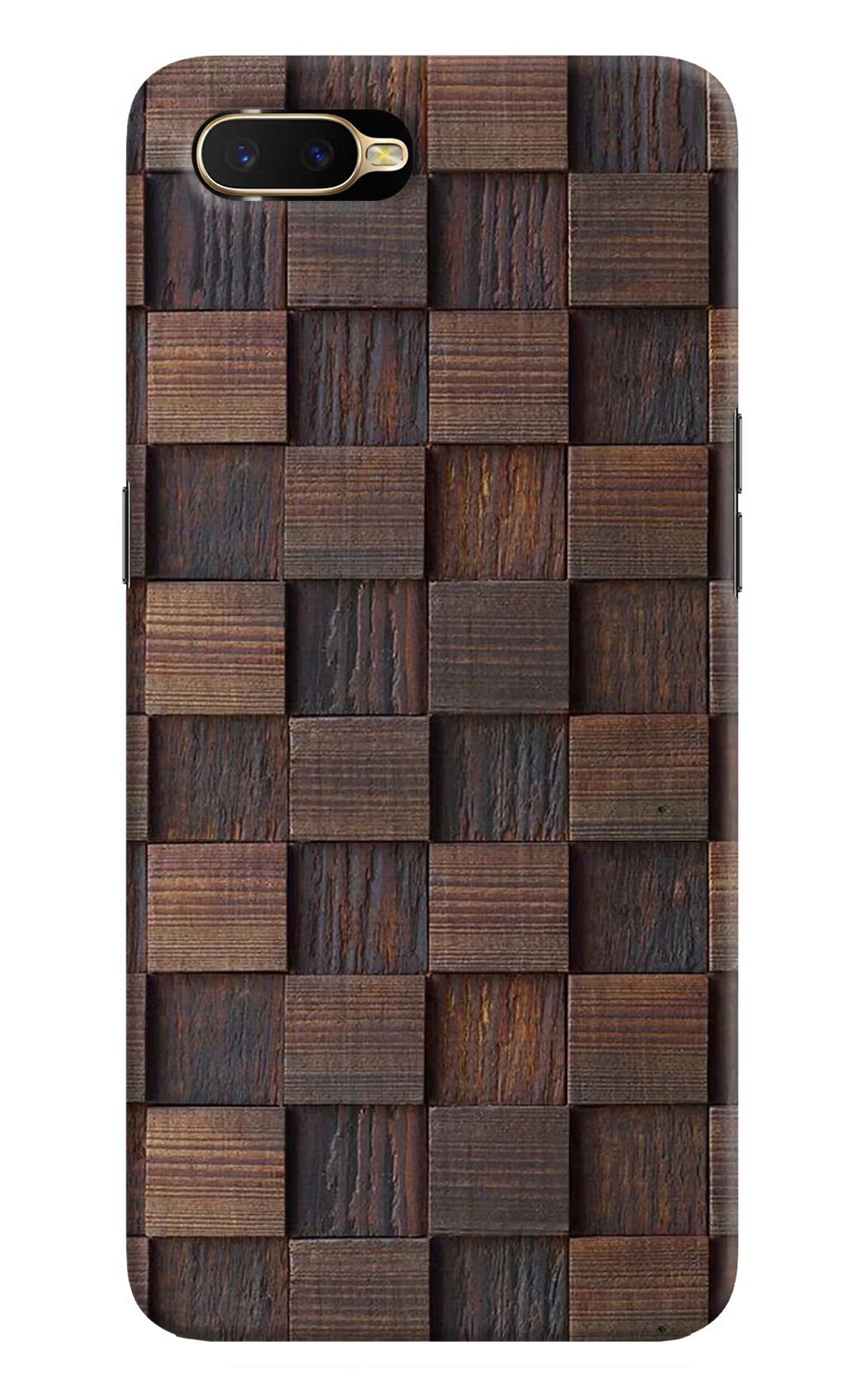 Wooden Cube Design Oppo K1 Hard Case Back Cover by Casekaro