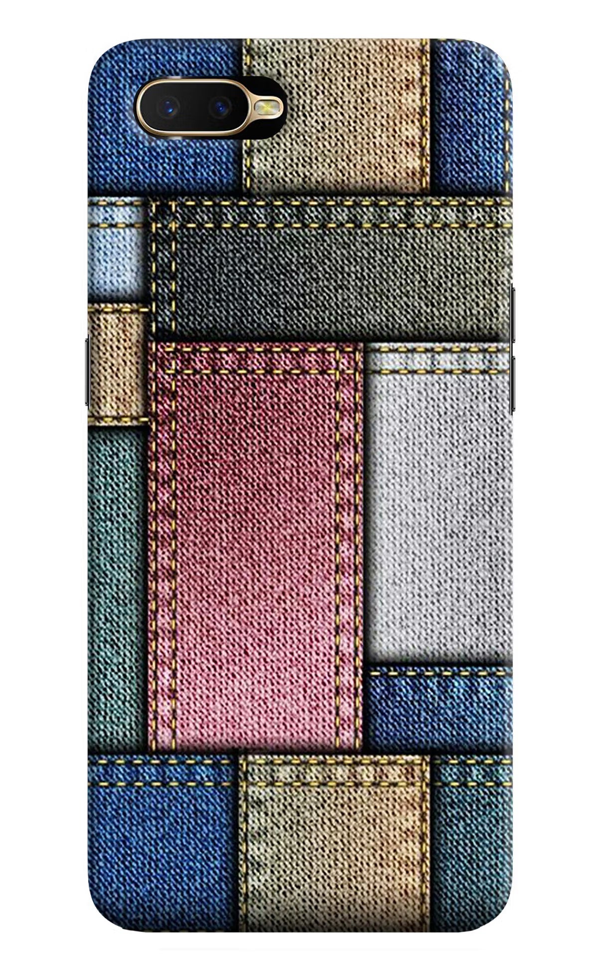 Multicolor Jeans Oppo K1 Hard Case Back Cover by Casekaro