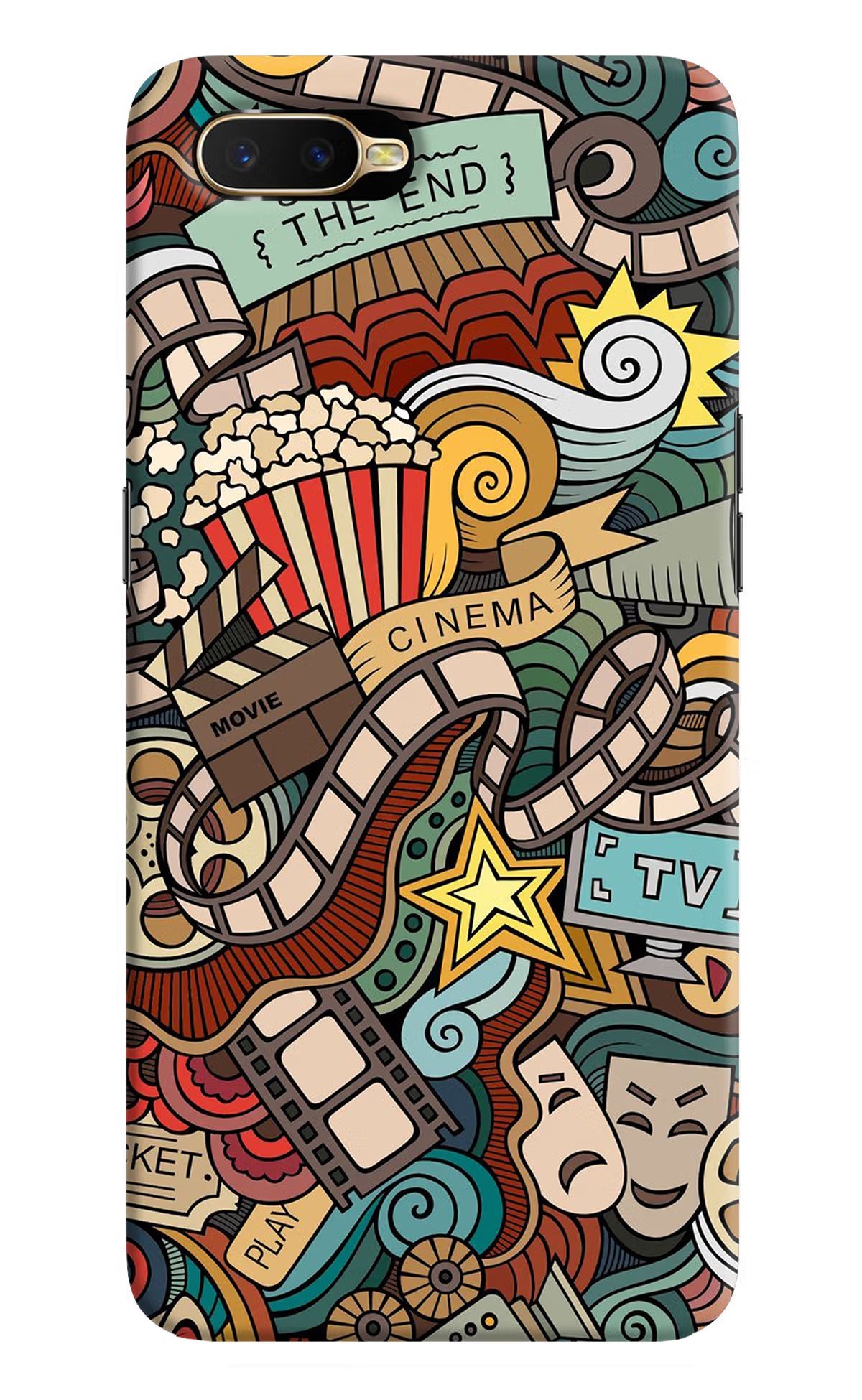 Cinema Abstract Oppo K1 Hard Case Back Cover by Casekaro