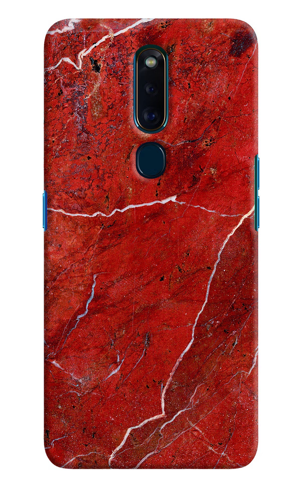 Red Marble Design Oppo F11 Pro Hard Case Back Cover by Casekaro