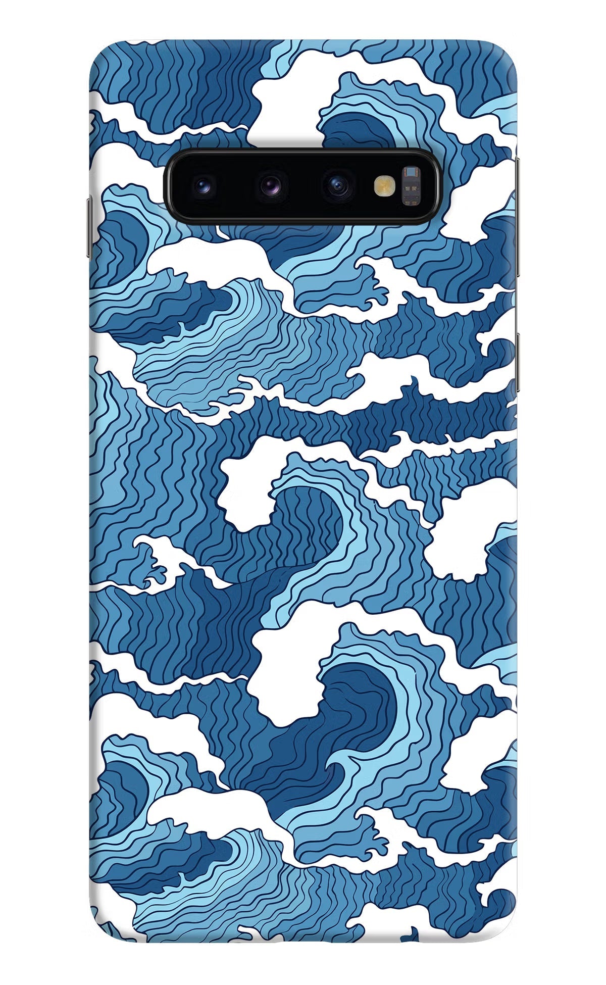 Blue Waves Samsung S10 Hard Case Back Cover by Casekaro