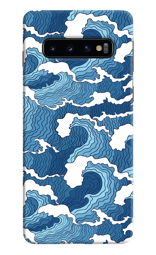 Blue Waves Samsung S10 Hard Case Back Cover by Casekaro