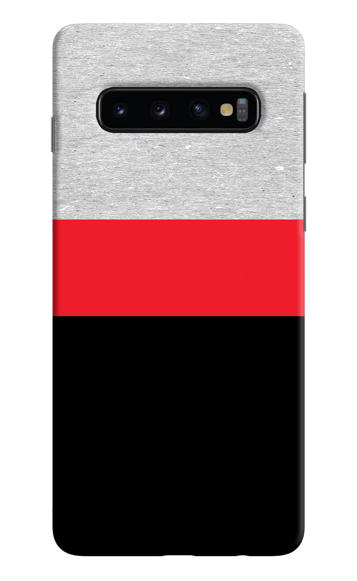 Tri Color Pattern Samsung S10 Hard Case Back Cover by Casekaro