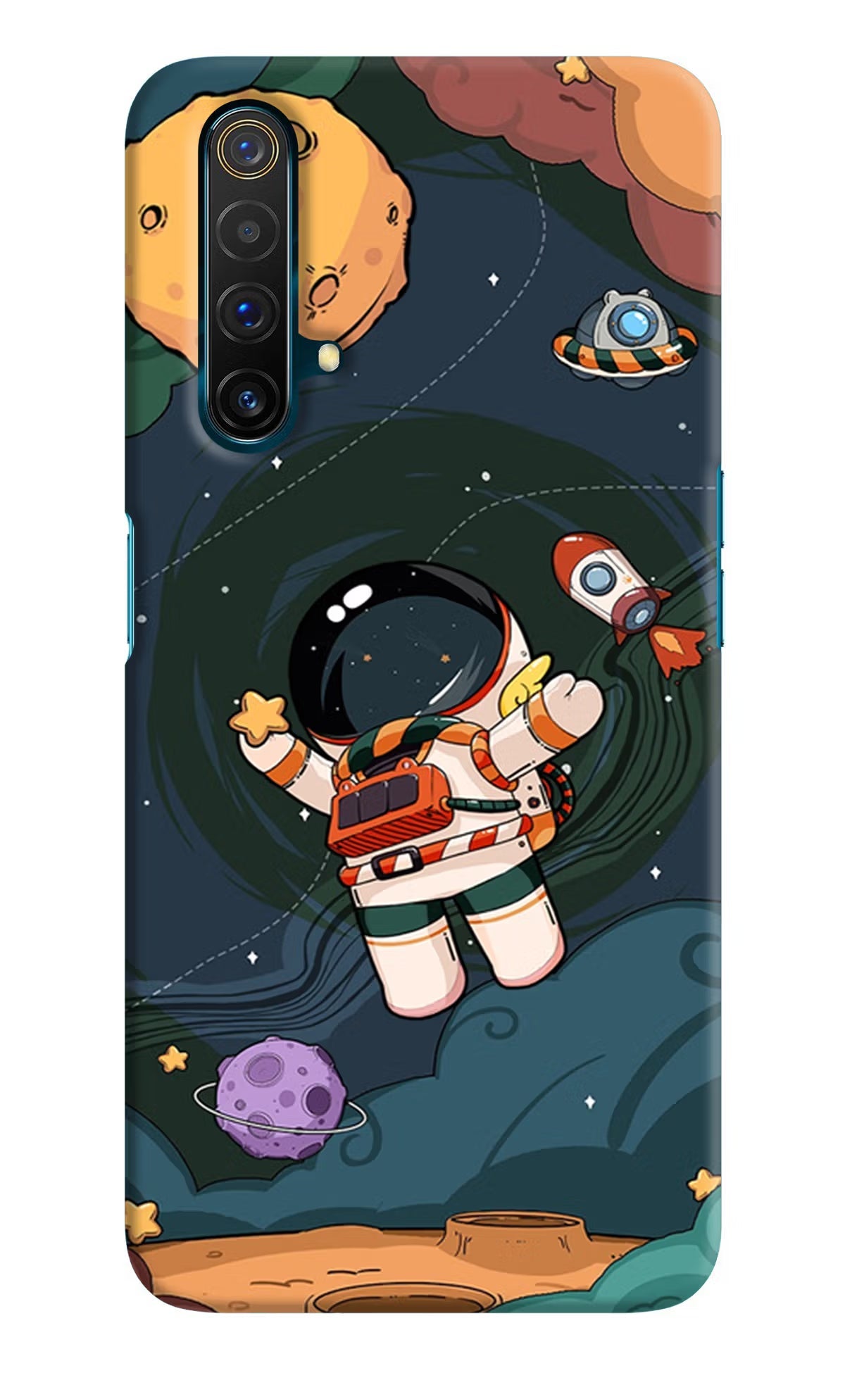 Cartoon Astronaut Realme X3 Hard Case Back Cover by Casekaro