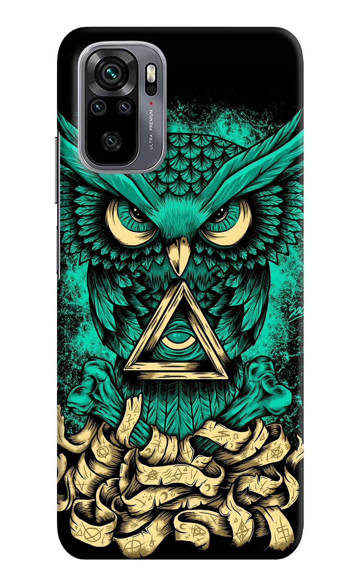 Green Owl Redmi Note 10/10S Hard Case Back Cover by Casekaro