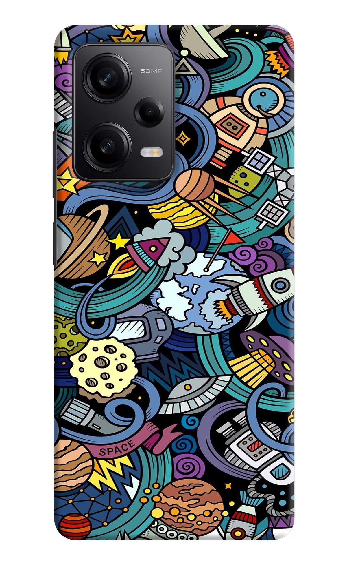 Space Abstract Redmi Note 12 Pro 5G Hard Case Back Cover by Casekaro