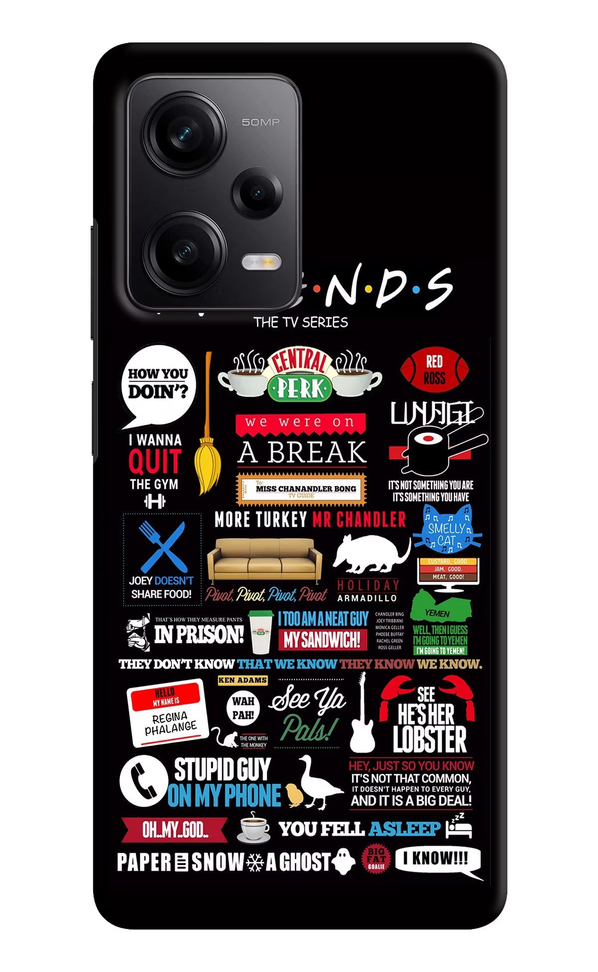 FRIENDS Redmi Note 12 Pro 5G Hard Case Back Cover by Casekaro