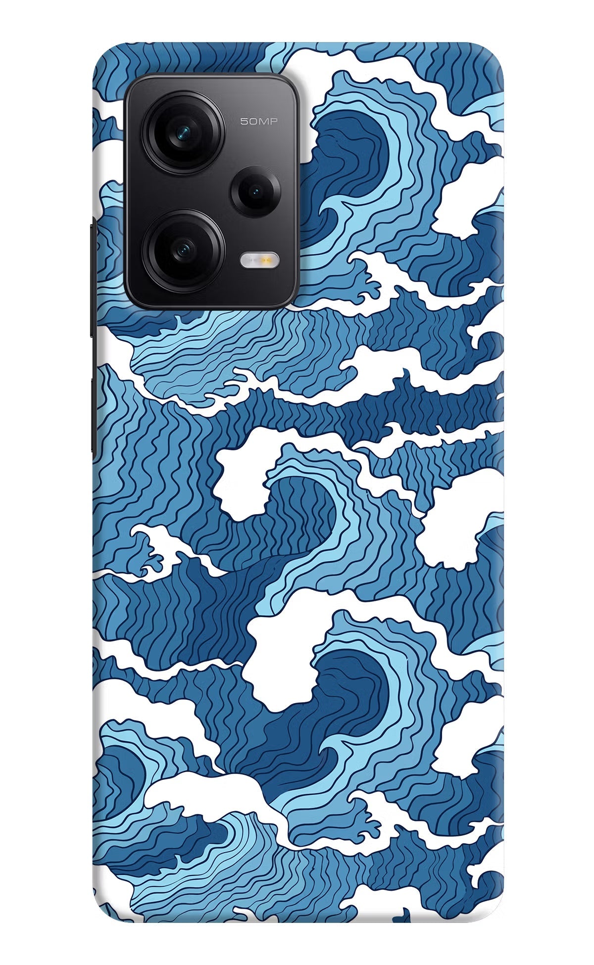 Blue Waves Redmi Note 12 Pro 5G Hard Case Back Cover by Casekaro
