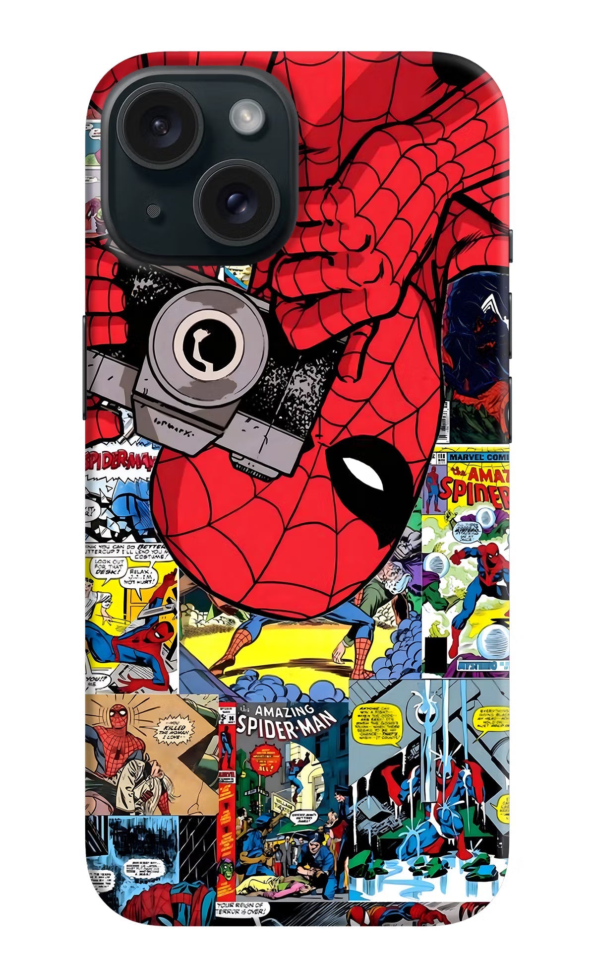 Spider Man iPhone 15 Hard Case Back Cover by Casekaro
