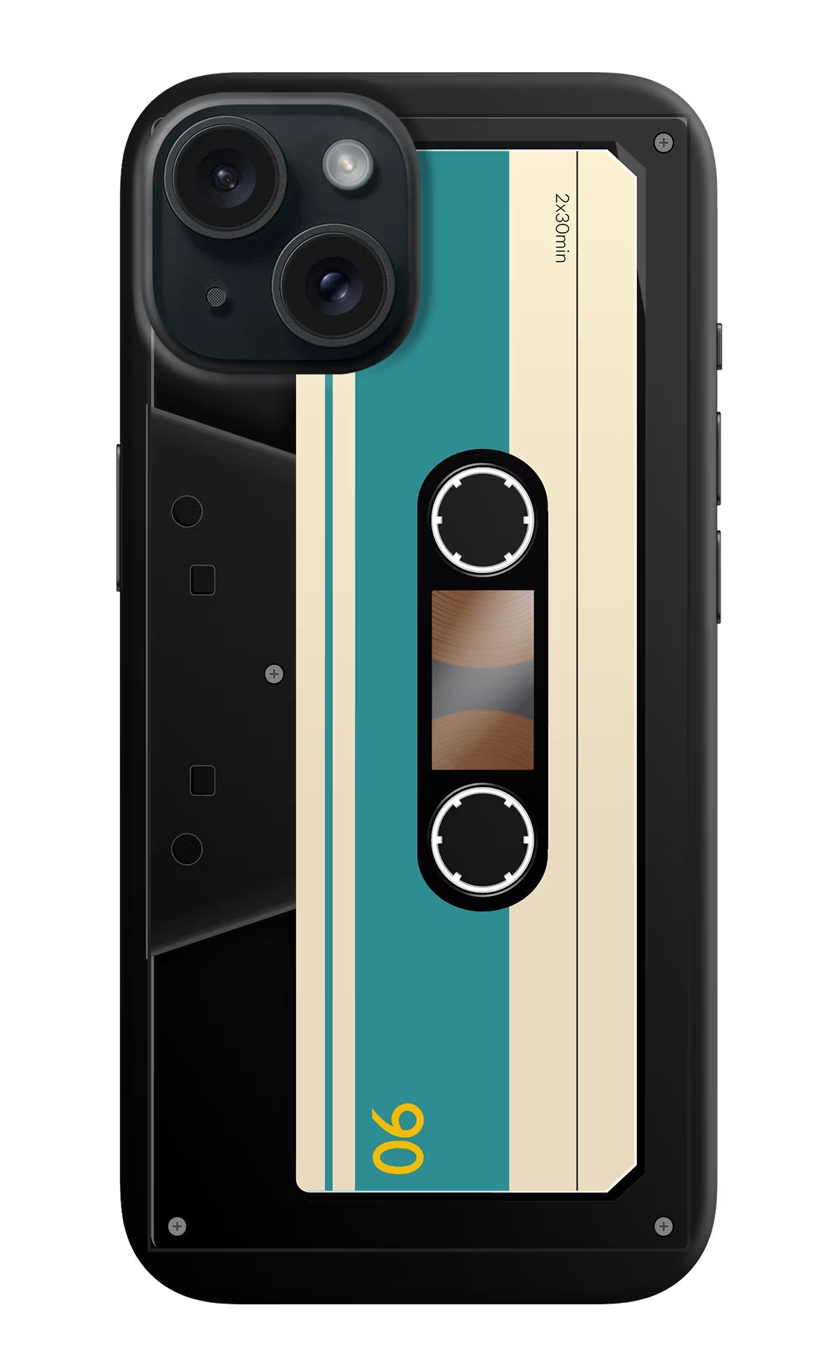 Cassette iPhone 15 Hard Case Back Cover by Casekaro