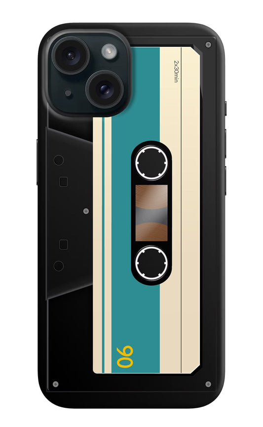 Cassette iPhone 15 Hard Case Back Cover by Casekaro