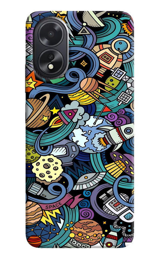 Space Abstract Oppo A18/Oppo A38 Hard Case Back Cover by Casekaro