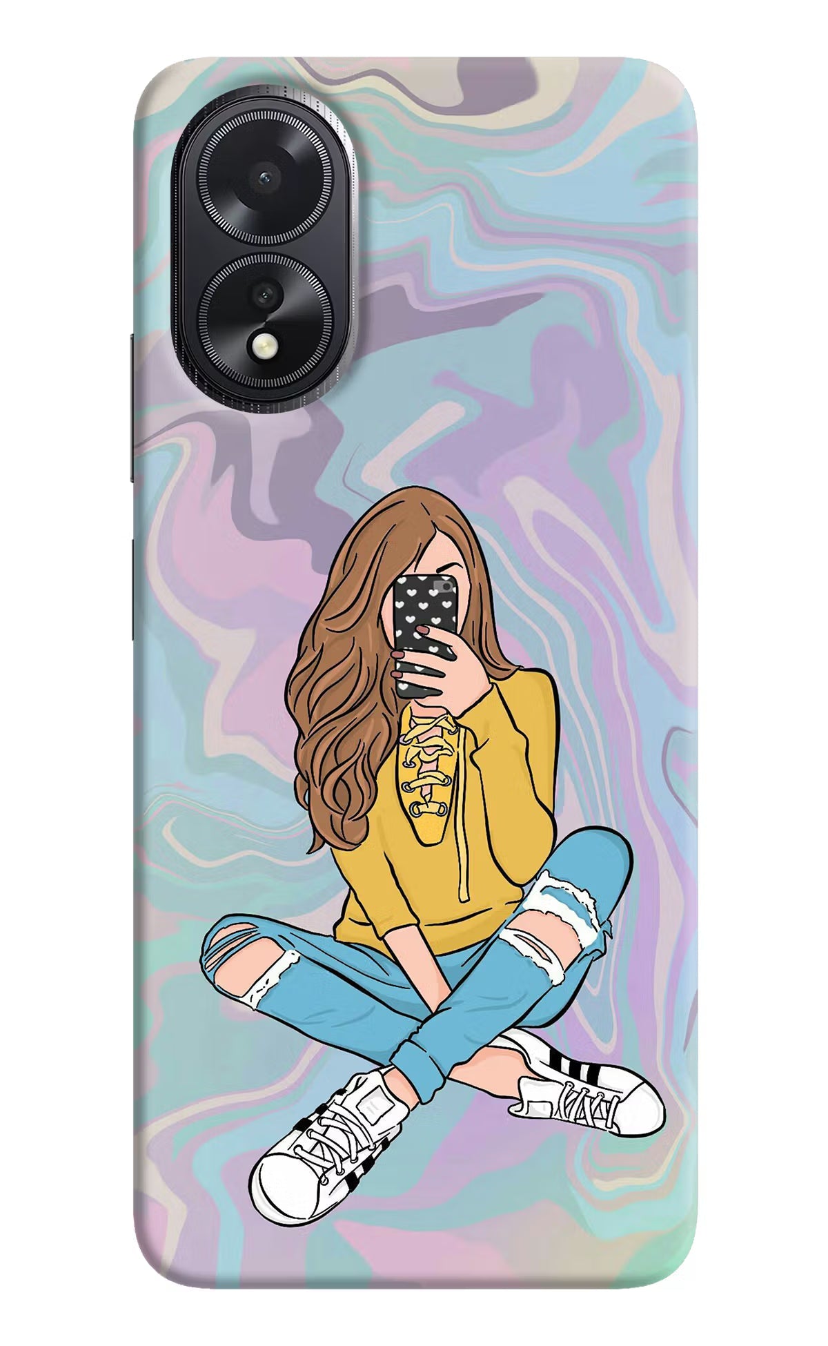 Selfie Girl Oppo A18/Oppo A38 Hard Case Back Cover by Casekaro
