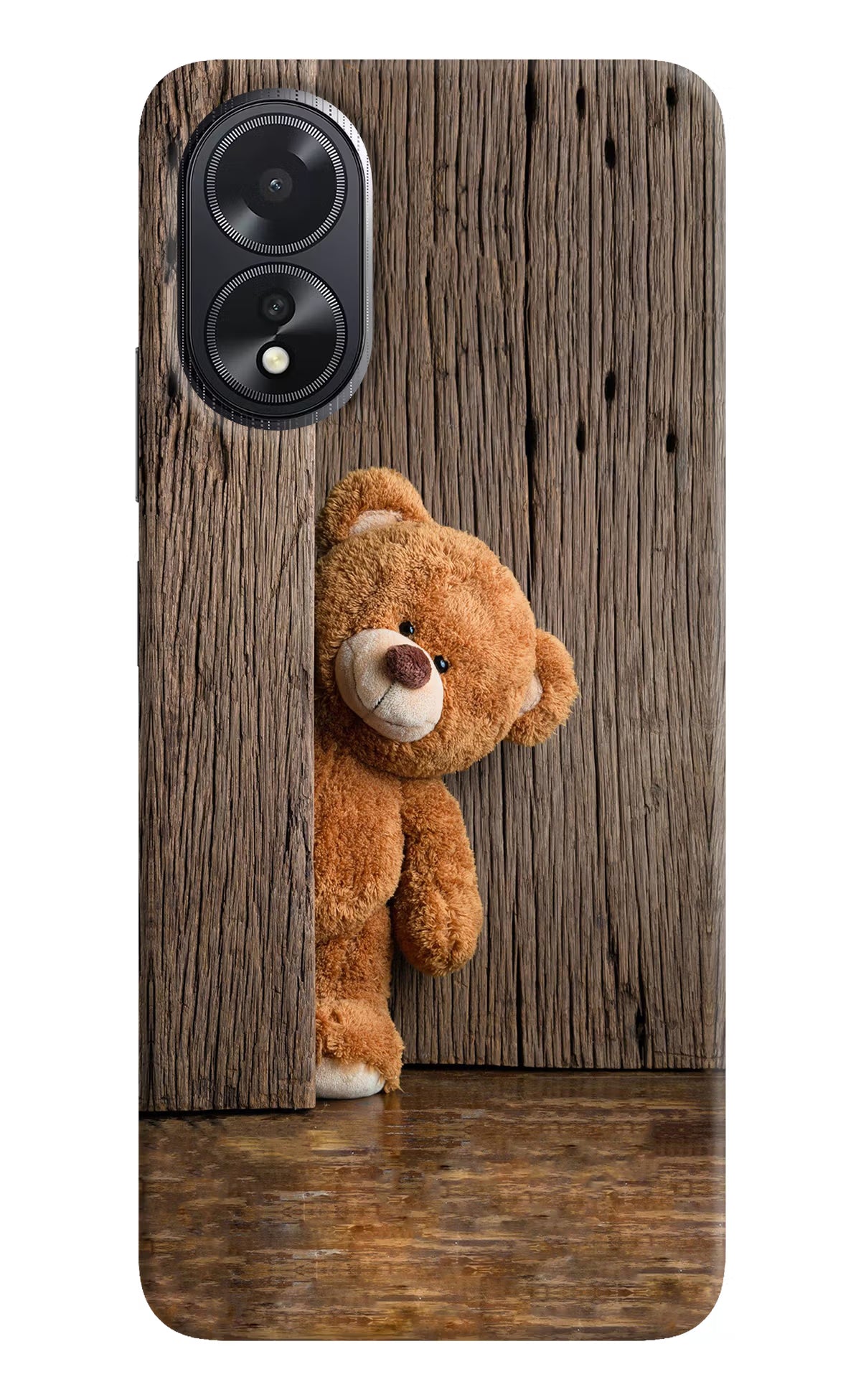Teddy Wooden Oppo A18/Oppo A38 Hard Case Back Cover by Casekaro