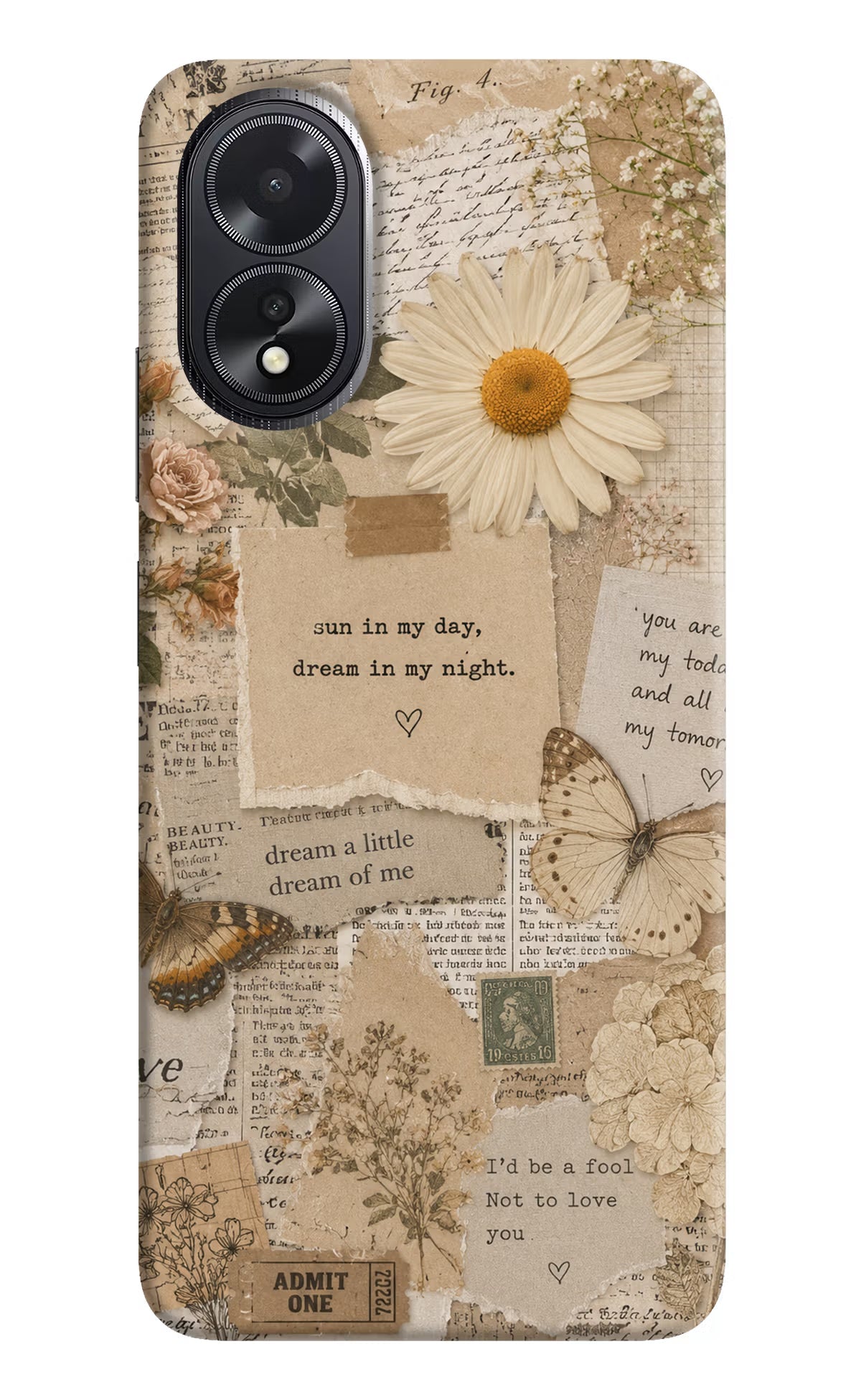 Vintage case Oppo A18/Oppo A38 Hard Case Back Cover by Casekaro