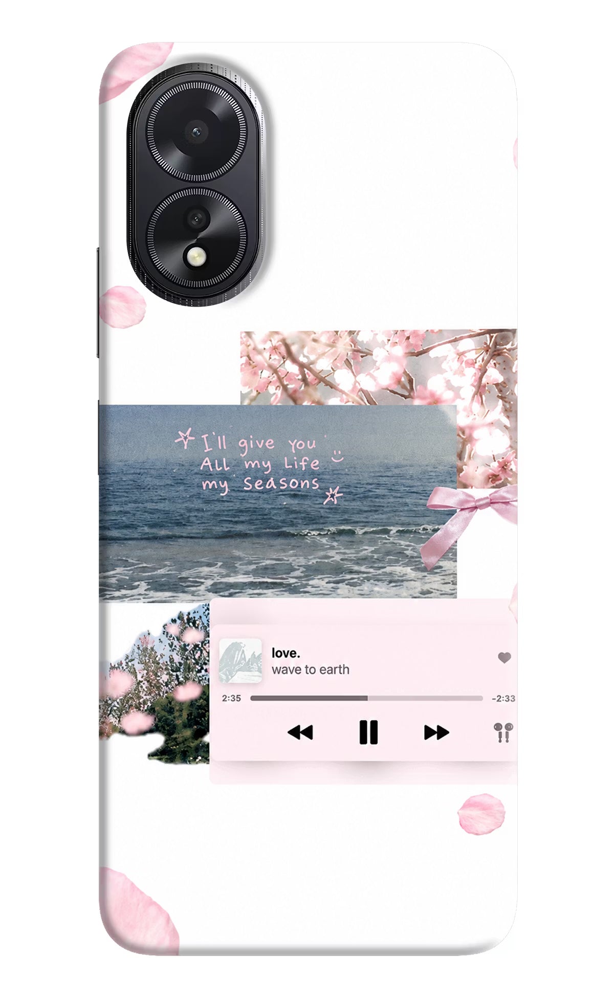 Wave to earth Oppo A18/Oppo A38 Hard Case Back Cover by Casekaro