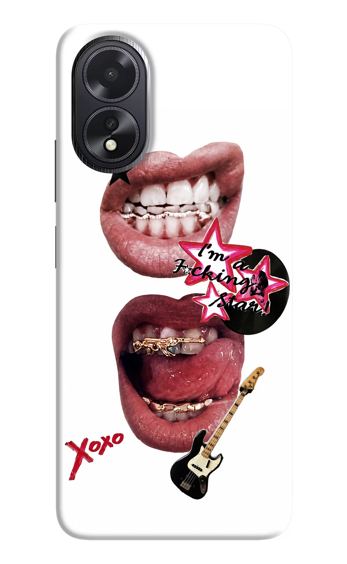 Rockstar Oppo A18/Oppo A38 Hard Case Back Cover by Casekaro