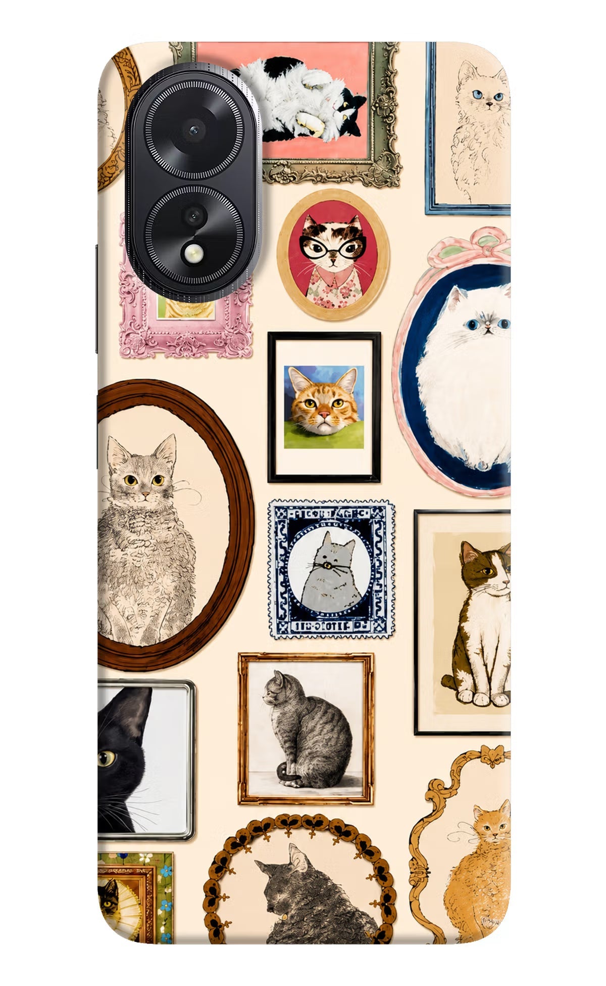 Mirror Cats Oppo A18/Oppo A38 Hard Case Back Cover by Casekaro