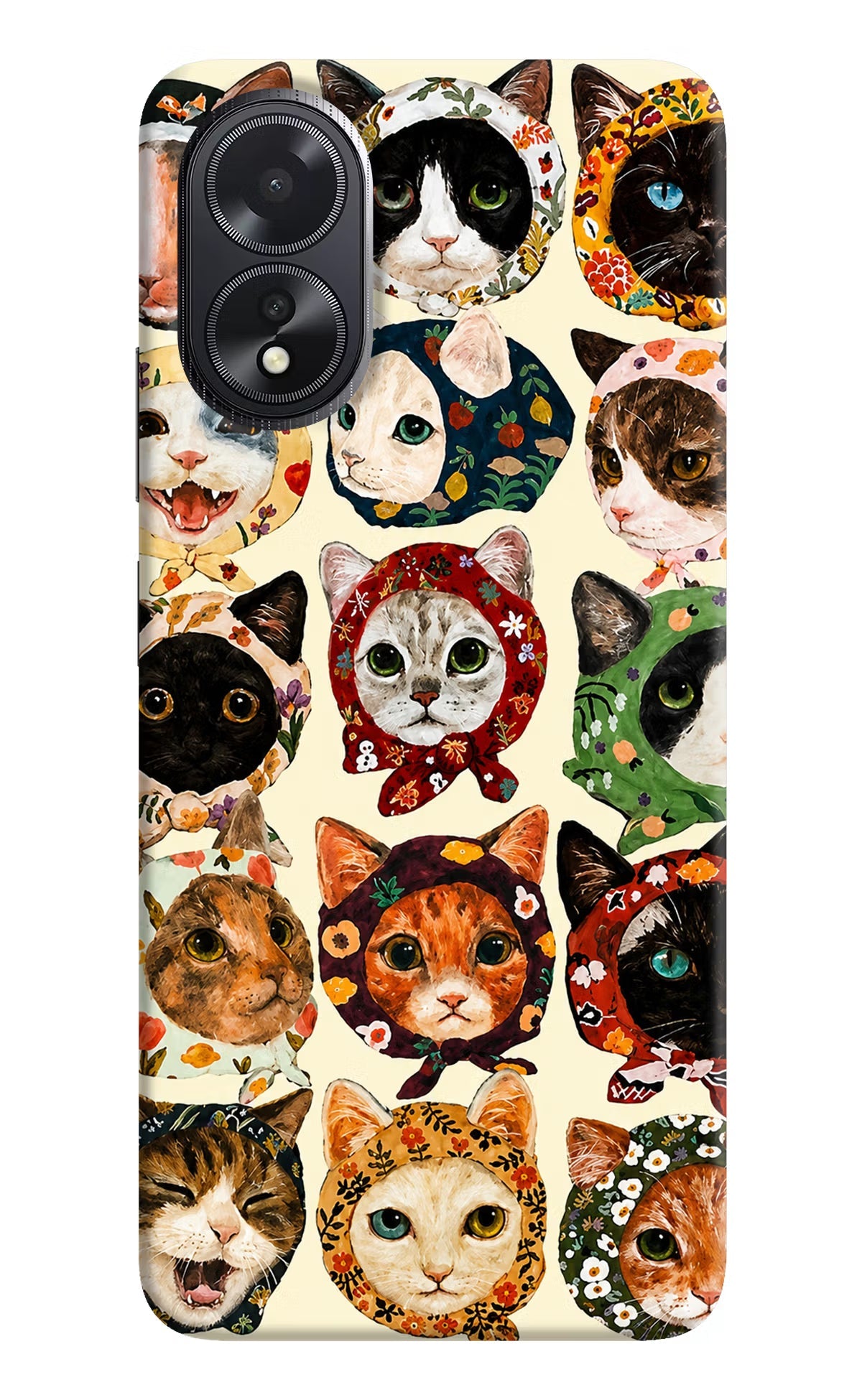 Cool Cat Oppo A18/Oppo A38 Hard Case Back Cover by Casekaro
