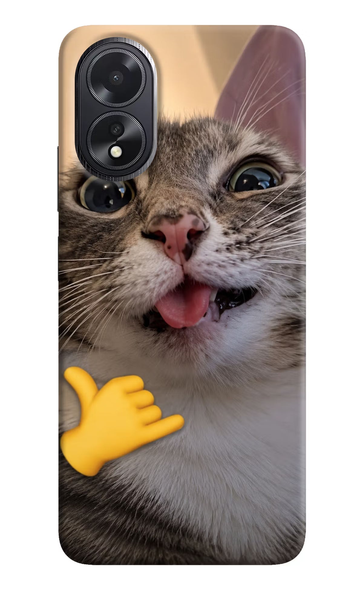 Silly Cat Call Oppo A18/Oppo A38 Hard Case Back Cover by Casekaro
