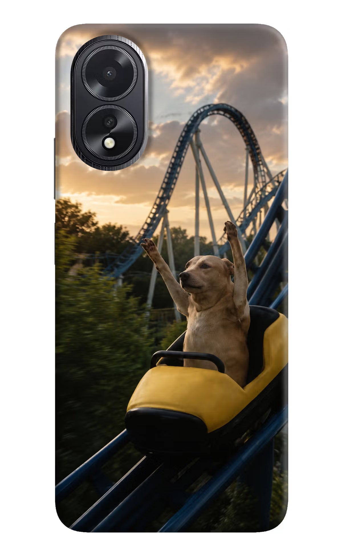 Rollercoaster Dog Oppo A18/Oppo A38 Hard Case Back Cover by Casekaro