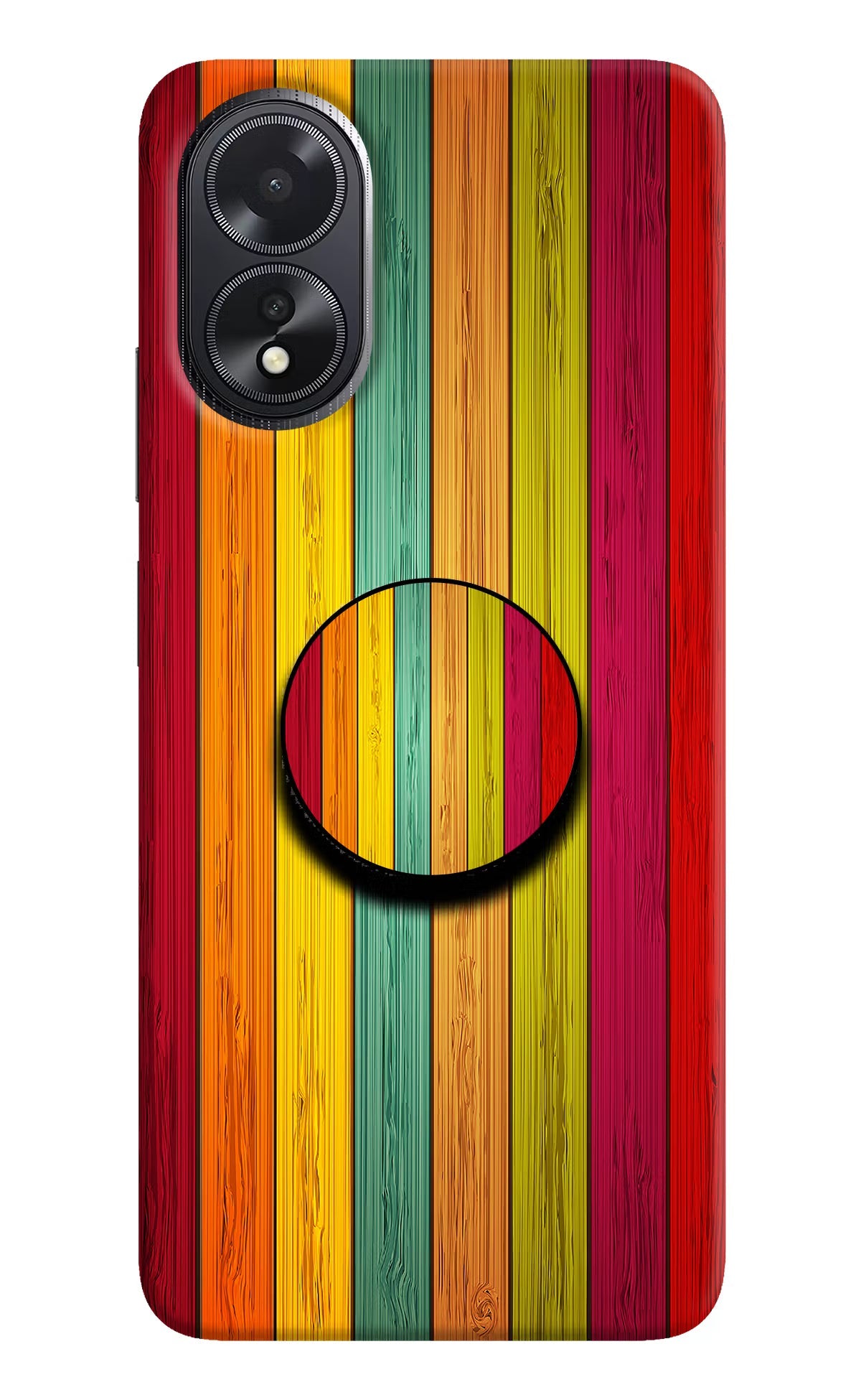 Multicolor Wooden Oppo A18/Oppo A38 Pop Case by Casekaro