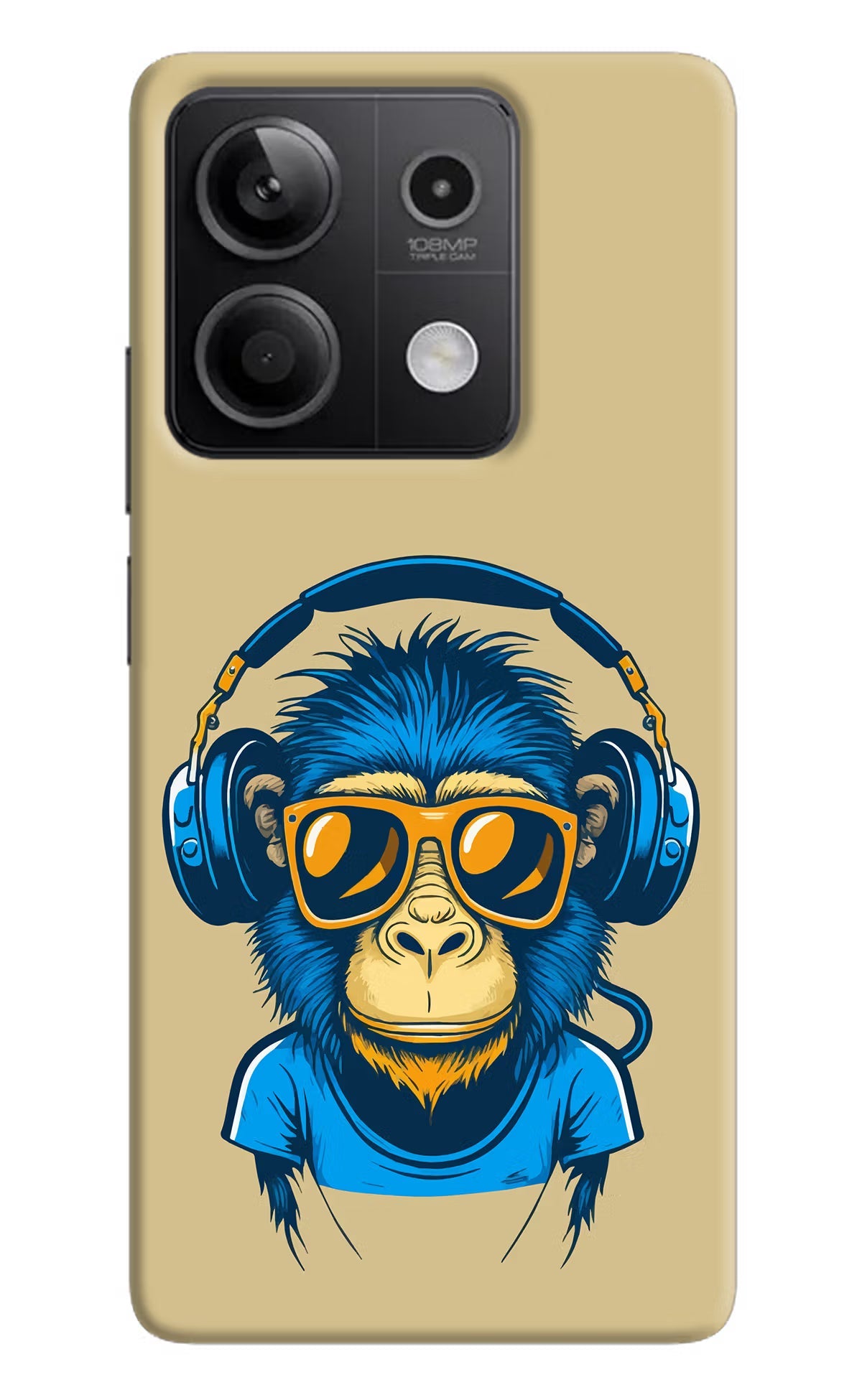 Monkey Headphone Redmi Note 13 5G Hard Case Back Cover by Casekaro