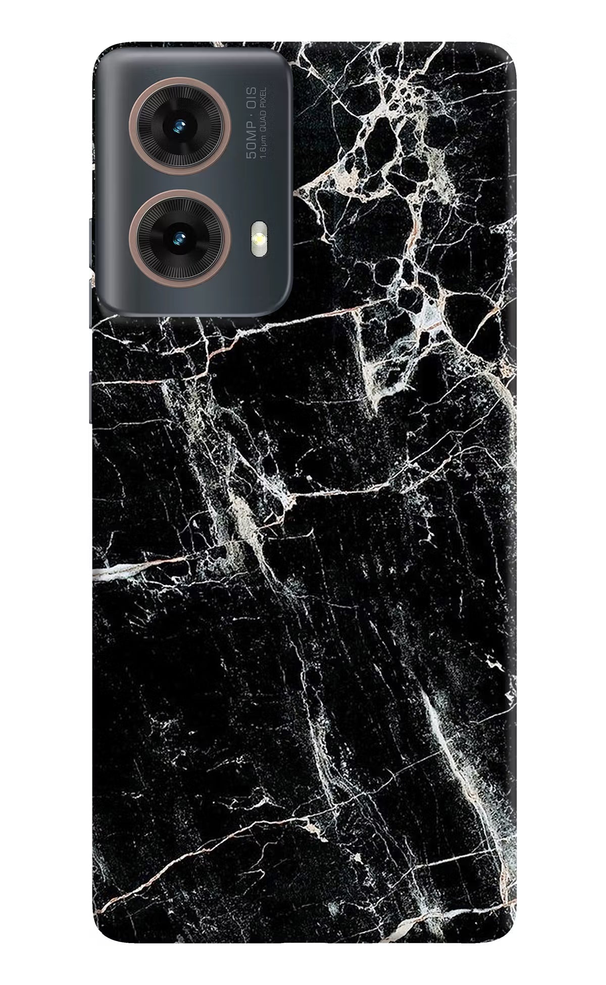 Black Marble Texture Motorola G85 Hard Case Back Cover by Casekaro