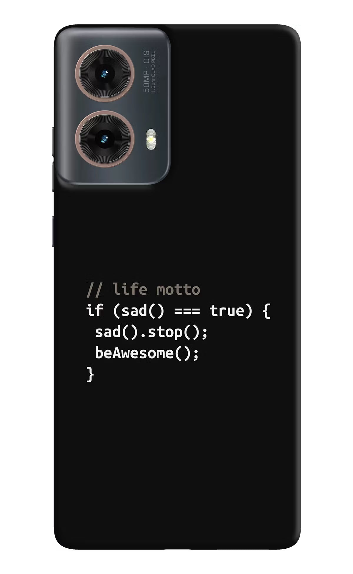 Life Motto Code Motorola G85 Hard Case Back Cover by Casekaro